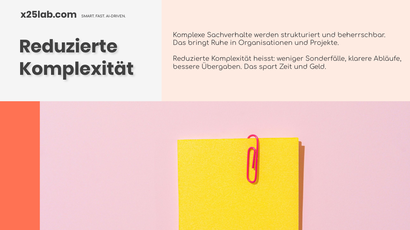 Komplexität reduzieren in KMU — x25lab.com – Reduzierte Komplexität