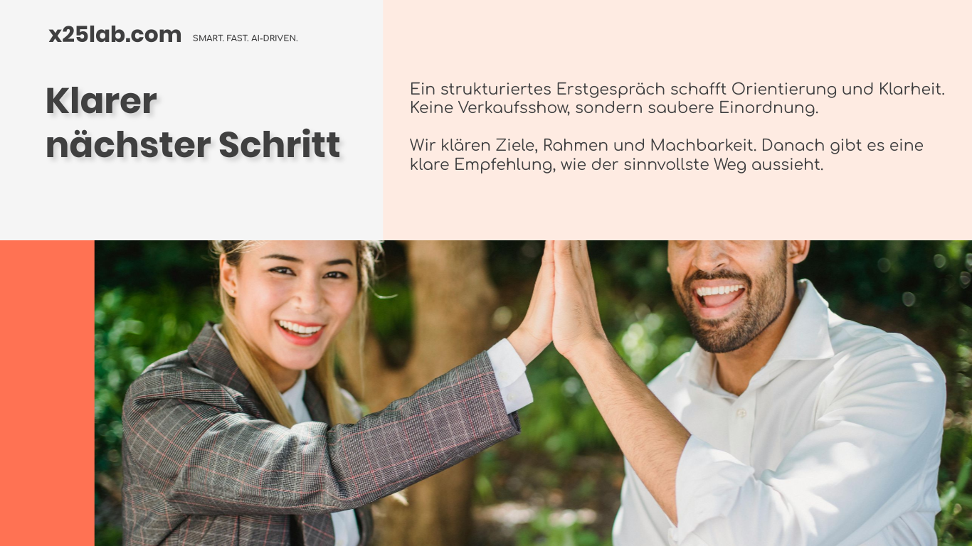 Klarer nächster Schritt für KMU — x25lab.com – Klarer nächster Schritt