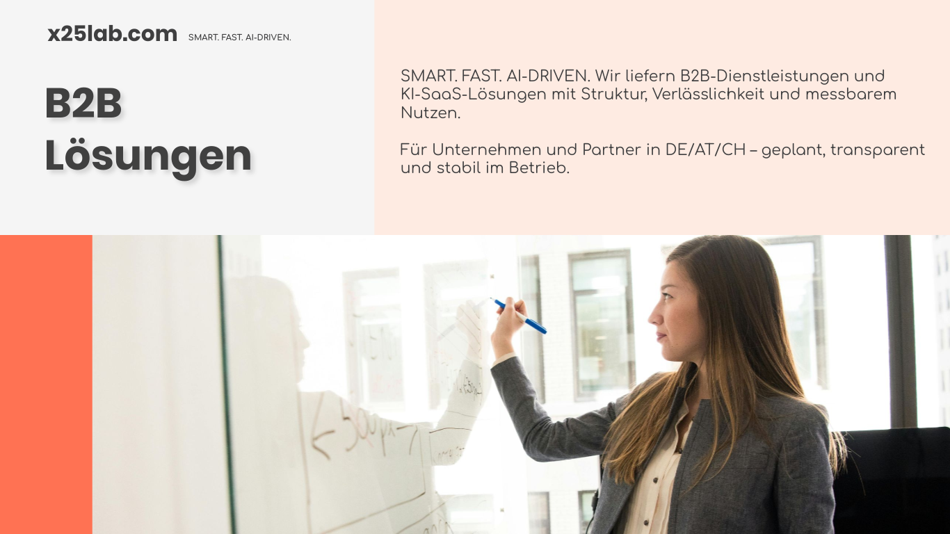 Digitale Produktentwicklung für KMU mit x25lab.com — Überblick